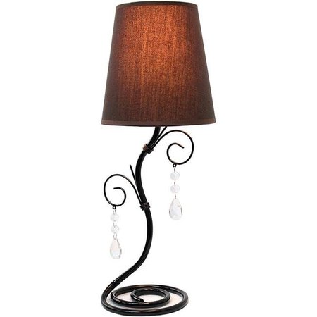 ALL THE RAGES All The Rages LT2010-BWN Twisted Table Lamp with Brown Shade and Hanging Beads - Vine LT2010-BWN